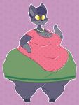  2018 3_fingers :3 alien anthro belly big_belly big_breasts big_butt biped black_hooves blouse blush blush_lines bottom_heavy bottomwear breasts butt catrobis cleavage clothed clothed_anthro clothed_female clothing countershade_face countershade_torso countershading digital_drawing_(artwork) digital_media_(artwork) dotted_background felid female fingers front_view full-length_portrait fur gem gloves_(marking) green_bottomwear green_clothing green_skirt grey_body grey_countershading grey_fur hair hi_res hooves huge_butt huge_thighs inigo_(pastelgeneticist) jewelry mammal markings navel_outline necklace no_pupils obese obese_anthro obese_female open_:3 outline overweight overweight_anthro overweight_female pastelgeneticist pattern_background pattern_clothing pattern_topwear paws pearl_(gem) pearl_necklace pink_blouse pink_clothing pink_topwear portrait prick_ears purple_background purple_blush purple_hair simple_background skirt solo spots spotted_blouse spotted_clothing spotted_topwear standing teeth thick_thighs topwear unguligrade unguligrade_anthro white_outline wide_hips yellow_eyes yellow_sclera 
