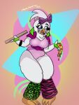  anthro avian bird chica_(fnaf) chicken eating eating_food female five_nights_at_freddy&#039;s five_nights_at_freddy&#039;s:_security_breach galliform gallus_(genus) glamrock_chica_(fnaf) hi_res mana_hannah phasianid scottgames solo steel_wool_studios thick_thighs 