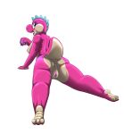  anthro anus blue_eyes condom female genitals kitsune_youkai mario_bros multicolored_body nintendo nipples pink_body pussy sexual_barrier_device simple_background solo tan_body twilight_stormshi_(character) two_tone_body white_background yoshi 