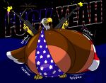  2022 absurd_res accipitrid accipitriform american_eagle anthro avian bald_eagle beak big_breasts big_nipples bird bottomless bra bra_only breasts brown_body brown_feathers clothed clothing eagle english_text feathers female fireworks firing_weapon gun hi_res huge_breasts huge_nipples hyper hyper_breasts mattthetooncat motion_lines nipple_outline nipples open_beak open_mouth ranged_weapon sea_eagle signature simple_background smile solo sound_effects stars_and_stripes tail_feathers talons text underwear underwear_only united_states_of_america weapon white_body white_feathers yellow_beak 