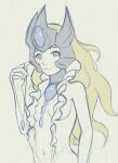  armor blonde_hair breasts female hair headgear helmet hi_res humanoid icefairy64 jewelry league_of_legends long_hair marine merfolk monster_girl_(genre) nami_(lol) navel necklace red_eyes riot_games sketch solo split_form 