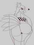  &lt;3 2023 accipitrid accipitriform agriden anthro avian beak big_butt bird breasts butt ch0c0novawaffle checkered_clothing clothing digital_drawing_(artwork) digital_media_(artwork) feathers female greyscale hair hi_res holding_butt huge_butt long_hair looking_at_viewer looking_back looking_back_at_viewer monochrome nonbinary_(lore) pattern_clothing portrait presenting presenting_hindquarters rear_view self_grope sketch solo swimwear tail_feathers thick_thighs three-quarter_portrait winged_arms wings 