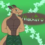  abs absurd_res anthro bottomwear clothed clothing coffee_dragon dragon hands_behind_back hi_res horn male muscular muscular_male pants partially_clothed pecs scalie solo standing tail unknownzerr0 