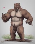  abs anthro biceps capybara caviid claws hi_res male mamaubear mammal muscular muscular_anthro muscular_male pecs pubes rodent solo vein veiny_muscles were 