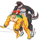  anal barazoku bowser bowser_jr. canid canine hi_res koopa male mammal mario_bros morgandeer muscular muscular_male nintendo scalie sex 