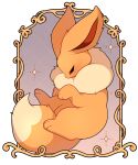  absurdres animal_focus brown_fur closed_eyes commentary eevee fluffy highres no_humans pokemon pokemon_(creature) sevi_(seviyummy) sleeping solo sparkle 