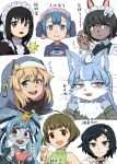  1girl 4shi 6+boys :&lt; :3 ahoge akizuki_ryo androgyne_symbol animal_ears antenna_hair apron bags_under_eyes black_eyes black_hair blonde_hair blue_capelet blue_eyes blue_hair blue_skin breast_padding bridget_(guilty_gear) brown_eyes brown_hair capelet character_name choker colored_skin commentary_request fang furry furry_male green_eyes guilty_gear guilty_gear_strive habit hair_ornament hair_ribbon hairclip highres hoshikawa_lily idolmaster idolmaster_dearly_stars index_finger_raised japan_air_self-defense_force_omaezaki_sub-base kubigari_usagi made_in_abyss maid maid_apron maid_headdress maruruk moyashimon multiple_boys omaneko open_mouth oryzae-tan otoko_no_ko overlord_(maruyama) rabbit_ears raised_eyebrows red_eyes ribbon sleeveless sleeveless_turtleneck smile star_(symbol) star_hair_ornament steins;gate trait_connection translation_request turtleneck twintails urushibara_ruka whiskers white_hair yellow_eyes yuuki_kei zombie zombie_land_saga 