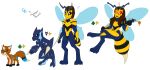  absurd_res anthro beedrill canid canine dragon evolutionary_family fakemon fan_character female fox generation_1_pokemon gzneonknight hi_res kakuna male mammal nintendo pokemon pokemon_(species) rachiel_(tigereyetopaz) tigereyetopaz tribrid tua_(tigereyetopaz) weedle 