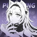  1girl ahoge animal_ears claw_(weapon) cross-shaped_pupils fake_animal_ears hairband highres long_hair long_sleeves no.21_(punishing:_gray_raven) punishing:_gray_raven sidelocks symbol-shaped_pupils weapon wolf_ears yuki_chi_xuex 