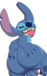  &lt;3 &lt;3_eyes 2022 4_fingers alien anthro backsack balls big_butt black_sclera blue_balls blue_body blue_fur blue_nose butt butt_focus butt_grab digital_media_(artwork) disney experiment_(lilo_and_stitch) fingers fist fur genitals grin hand_on_butt hi_res huge_butt huge_thighs jerseydevil lilo_and_stitch looking_at_viewer looking_back male narrowed_eyes notched_ear purple_inner_ear rear_view sharp_teeth simple_background smile solo stitch_(lilo_and_stitch) teeth thick_thighs white_background white_eyes 