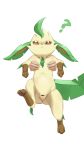  bighm brown_eyes censored disembodied_hand duo eeveelution female feral generation_4_pokemon genitals green_body hi_res human leafeon looking_at_viewer male mammal nintendo pokemon pokemon_(species) pussy simple_background white_background yellow_body 