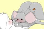  anthro ass_up beady_eyes big_breasts big_butt big_ears black_eyes blush breasts butt canid canine canis chunkiroll_(artist) domestic_dog duo elephant elephantid embarrassed eyelashes female female_on_top fur grey_body hi_res huge_breasts huge_butt loona_(chunkiroll) lying lying_on_another male mammal nude on_front on_top one_eye_closed open_mouth proboscidean proboscis_(anatomy) shaun_(chunkiroll) simple_background tail tail_tuft thick_thighs trunk_(anatomy) tuft white_body white_fur wide_eyed wide_hips yellow_background 