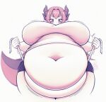  2023 animal_humanoid belly big_belly big_breasts breasts cakecatboy clothing dragon dragon_humanoid female freya_(cowszers) hair hi_res horn horned_humanoid huge_breasts huge_thighs humanoid humanoid_pointy_ears hyper hyper_belly hyper_breasts hyper_thighs morbidly_obese morbidly_obese_female morbidly_obese_humanoid navel obese obese_female obese_humanoid overweight overweight_female overweight_humanoid pink_eyes pink_hair signature solo tail tape_measure text thick_thighs wide_hips 