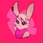  1:1 2020 :3 ambiguous_gender anthro black_eyes bust_portrait cheek_tuft clothing dated ear_piercing ear_ring eyelashes facial_tuft female_(lore) fur hair hi_res lagomorph leporid long_ears mammal mere_notilde mere_notilde_(character) morlo piercing pink_background pink_body pink_clothing pink_fur pink_hair pink_shirt pink_topwear portrait rabbit ring_piercing shirt signature simple_background solo topwear tuft 