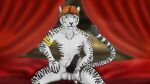  bed felid furniture hi_res knot male mammal nude pantherine tiger 