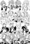  2boys 2girls 39acid ahoge angry arle_nadja armor arms_up bandana blush braid breastplate clenched_hand clenched_teeth closed_eyes closed_mouth crossed_arms crying crying_with_eyes_open demon_horns evil_smile expressions expressive_hair fang fingerless_gloves fingernails folded_fan folding_fan french_braid gloves greyscale hand_fan heart heart_ahoge holding holding_fan horns jewelry laughing long_fingernails long_hair monochrome multiple_boys multiple_girls multiple_views mushroom mushroom_on_head necklace ojou-sama_pose open_mouth own_hands_together parted_bangs ponytail puyopuyo rulue_(puyopuyo) sad satan_(puyopuyo) schezo_wegey shaded_face sharp_fingernails short_hair short_sleeves shoulder_armor sidelocks skin_fang smile smirk surprised tears teeth white_background 