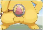  balls bodily_fluids close-up detective_pikachu first generation_1_pokemon genital_fluids genitals magnifying_glass male nintendo penis pichu90 pikachu pokemon pokemon_(species) precum solo 