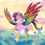  cloud digital_media_(artwork) equid equine feathers female feral g5 happy hasbro hi_res horse mammal mlp_g5 my_little_pony open_mouth pegasus pipp_petals_(mlp) pony smile solo sunny_way wings 