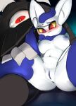  absurd_res anthro big_breasts breasts duo female generation_6_pokemon hi_res male male/female meowstic nintendo nude pokemon pokemon_(species) red_eyes spreading sweetiesoul tagme white_body 
