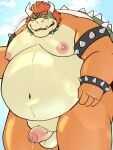  2023 anthro areola armband balls bedroom_eyes belly big_belly big_moobs bodily_fluids bowser bracelet cloud collar day dragonmilktea dripping erection eyebrows fatpad foreskin genital_fluids genitals hair hi_res horn humanoid_genitalia humanoid_penis jewelry koopa looking_at_viewer male mario_bros moobs narrowed_eyes navel nintendo nipples non-mammal_balls non-mammal_nipples nude one_eye_closed open_mouth open_smile outside overweight overweight_anthro overweight_male penis precum precum_drip scalie seductive shell signature sky smile solo spiked_armband spiked_bracelet spiked_collar spiked_shell spikes spikes_(anatomy) standing teeth thick_thighs vein wink 