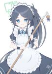  &lt;key&gt;_(blue_archive) &lt;key&gt;_(robot)_(blue_archive) 1girl apron aris_(blue_archive) aris_(maid)_(blue_archive) black_dress black_hair blue_archive blue_eyes blue_ribbon blush broom closed_mouth collared_shirt cowboy_shot dress frilled_apron frills green_halo halo high_ponytail highres holding holding_broom layered_clothes long_hair looking_at_viewer neck_ribbon parted_bangs puffy_short_sleeves puffy_sleeves raised_eyebrows ribbon shirt short_sleeves sidelocks simple_background smile solo tyakomes variant_set white_apron white_background white_shirt wrist_cuffs 
