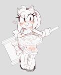  absurd_res accessory amy_rose anthro blush boots bracelet clothing dress eulipotyphlan female footwear gloves hair_accessory hairband hammer handwear hedgehog hi_res high_heels jewelry mammal ribbons sega solo sonic_the_hedgehog_(series) tools tusk_nx 