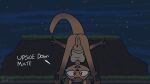  2d_animation animated anthro anus australian bottomless breasts claws clothed clothing dialogue english_text female genitals harper_(toxis) kangaroo looking_at_viewer macropod mammal marsupial night partially_clothed pussy raised_tail simple_background smile solo standing tail talking_to_viewer text toxis upside_down 
