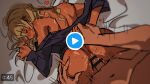  2boys ace_attorney anal ass_grab bed_sheet black_shirt blonde_hair blurry blush censored closed_eyes dark-skinned_male dark_skin earrings fake_video grgrton gyaruo hand_on_another&#039;s_ass heart jewelry klavier_gavin long_hair male_focus messy_hair multiple_boys naked_shirt navel open_mouth play_button ring sheet_grab shirt sweat timestamp top-down_bottom-up wavy_hair yaoi 