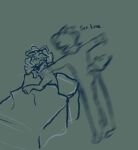  anthro bed blurred_character duo female funny_face furniture humanoid humor jumping luna_wolffe m0thteeeth male male/female moth_wolffe motion_blur nude romantic romantic_couple scared t-pose 