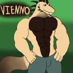  abs absurd_res anthro bottomwear clothed clothing coffee_dragon dragon hi_res male muscular muscular_male pants partially_clothed pecs scalie solo spikes spikes_(anatomy) standing tail unknownzerr0 