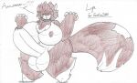  balls big_balls big_breasts big_butt big_penis big_tail breasts butt chasey_ultra_beast_goodra collar female genitals kaiju lupe_torres penis simple_background solo tail thick_thighs wolfespada 