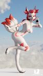  absurd_res anthro blender_(software) blender_eevee breasts butt canid canine claws epic_games female finger_claws fortnite fox fur hair hi_res kimiko_five_tails looking_at_viewer mammal markings multi_tail nails paws pinup pose red_body red_fur red_hair red_markings scar solo tail watermark white_body wriggly 