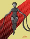  17:22 2023 absurd_res android atomic_heart breasts clothed clothing dated digital_drawing_(artwork) digital_media_(artwork) drawbear faceless_character faceless_female female fingers glistening glistening_body glistening_face glistening_thighs grey_body greyscale hair hi_res humanoid legwear leotard machine monochrome navel not_furry pattern_background red_background robot robot_humanoid signature simple_background solo star stockings striped_background the_twins_(atomic_heart) thick_thighs wire yellow_background 
