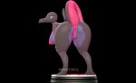  3d_(artwork) absurd_res anthro anus black_background breasts butt digital_media_(artwork) female generation_7_pokemon genitals grey_body hands_on_knees hands_on_legs hi_res looking_back nintendo nipples nonotoys pink_nipples pink_pussy pink_tail pinup pokeball pokemon pokemon_(species) pose presenting presenting_hindquarters pussy salazzle simple_background smile solo tail 