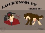  anthro canid canine canis cowboy deity egyptian_mythology feral lucky_(disambiguation) luckywolff lupis male mammal middle_eastern_mythology mythology set_(deity) sticker stickers thehuntingwolf western wolf 