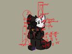  anthro azki_(azki_wolf) black_body black_fur bowling_ball bowling_pin canid canine canis djspacewolf equations fur male mammal math simple_background solo solo_focus white_body white_fur wolf 