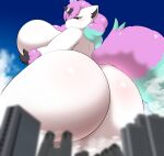  absurd_res anthro big_breasts big_butt blush breasts butt female galarian_form galarian_ponyta hi_res holding_breast huge_breasts huge_butt kiffy_(artist) looking_at_viewer looking_back looking_back_at_viewer macro nintendo nude pokemon pokemon_(species) regional_form_(pokemon) solo 