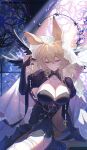  1girl absurdres animal_ears arknights arm_support black_gloves blonde_hair breasts chinese_commentary cleavage cleavage_cutout clothing_cutout commentary_request dorothy_(arknights) dorothy_(hand_of_destiny)_(arknights) eyelashes frown gem gloves half-closed_eyes hand_up head_wings highres indoors jewelry large_breasts mouse_ears mouse_girl multiple_wings necklace official_alternate_costume pearl_(gemstone) pearl_necklace procreate_(medium) puffy_sleeves side_slit solo stained_glass thighhighs twisted_torso upper_body veil white_thighhighs window wings xianyu_guguzi yellow_eyes 