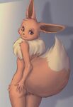  anthro eevee elronya female fluffy generation_1_pokemon looking_back nintendo pokemon pokemon_(species) solo tail 