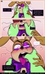  bear comic dialogue duo five_nights_at_freddy&#039;s five_nights_at_freddy&#039;s_vr:help_wanted glitchtrap holding_other lagomorph leporid littlegeecko male male/male mammal rabbit scottgames tongue tongue_out 