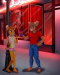  absurd_res anthro bambi bambi_(film) brothel candy cervine chastity_device deer dessert dgemporium disney erection food group hi_res lollipop male male/male mammal money pole prostitution red_light_district ronno stripper stripper_pole teenager trio young 