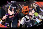  2boys angel angel_wings armlet black_hair blue_eyes brown_hair candy dark_pit feathered_wings food gloves highres kid_icarus kid_icarus_uprising kingdom_hearts laurel_crown letterboxed lollipop looking_at_viewer male_focus mask mask_on_head multiple_boys open_mouth rune_(ruupokesmash54) sora_(kingdom_hearts) super_smash_bros. wings 