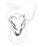  2023 anthro black_and_white cursed_image dinosaur eyelashes fang_(gvh) female goodbye_volcano_high looking_at_viewer meme monochrome pterodactylus pterosaur reptile scalie sketch skibidi_toilet smile snoot_game snout solo toilet uncanny_valley unknown_artist what_has_science_done where_is_your_god_now 