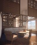  3d artist_name cabinet ceiling drawer glass highres indoors interior living_room no_humans original scenery shadow sunlight surafin window 