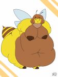  2018 3:4 antennae_(anatomy) anthro areola arthropod barefoot batspid2 bee big_areola big_breasts big_nipples biped breasts brown_areola brown_body brown_hair brown_nipples brown_skin digital_drawing_(artwork) digital_media_(artwork) eyebrow_through_hair eyebrows eyelashes eyes_closed feet female flabby_arms flat_colors flora_(batspid2) full-length_portrait hair hands_behind_back huge_belly huge_thighs hymenopteran hyper hyper_hips hyper_thighs insect insect_wings love_handles morbidly_obese morbidly_obese_anthro morbidly_obese_female multicolored_body multicolored_skin navel neck_tuft nipples nude_anthro nude_female obese obese_anthro obese_female overweight overweight_anthro overweight_female pattern_background portrait puffy_areola puffy_nipples short_hair signature simple_background smile solo standing stinger striped_background thick_thighs translucent translucent_hair tuft two_tone_body two_tone_skin wings yellow_body yellow_skin 