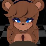  1:1 animatronic anthro bear blue_eyes breast_play breasts duo female five_nights_at_freddy&#039;s freddy_(fnaf) fredina_(cally3d) fur looking_at_viewer machine male male/female mammal multicolored_body multicolored_fur robot scottgames sex titfuck two_tone_body two_tone_fur 