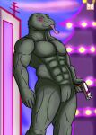  anthro epic_games fortnite gun hi_res holding_gun holding_object holding_weapon human komodo_dragon lizard looking_at_viewer male mammal monitor_lizard muscular muscular_anthro muscular_male nude pecs ranged_weapon red_panda_mirr reptile scalie slit solo thunder_(fortnite) tongue weapon 