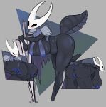  absurd_res aged_up anthro anus areola armor arthropod_abdomen belly big_breasts bikini blue_anus blue_areola blue_pussy blush breast_grab breasts cloak clothed clothing crossgender dark_body dark_skin female genitals hand_on_breast hi_res hollow_knight leaning_on_object mature_female nail_(weapon) notso00d4terri presenting presenting_anus presenting_pussy protagonist_(hollow_knight) pussy sagging_breasts shoulder_guards shoulder_pads simple_background skimpy solo swimwear team_cherry thick_thighs torn_clothing vessel_(species) 