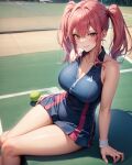  ai-generated azur_lane breasts bremerton_(azur_lane) highres large_breasts sportswear tennis_uniform thick_thighs thighs 