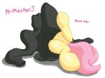  alpha_channel bottomless callichrome clothed clothing equid equine female feral fluttershy_(mlp) friendship_is_magic hasbro hi_res hoodie hoodie_only horse mammal my_little_pony pony rear_view simple_background solo stuck tail text topwear topwear_only transparent_background 